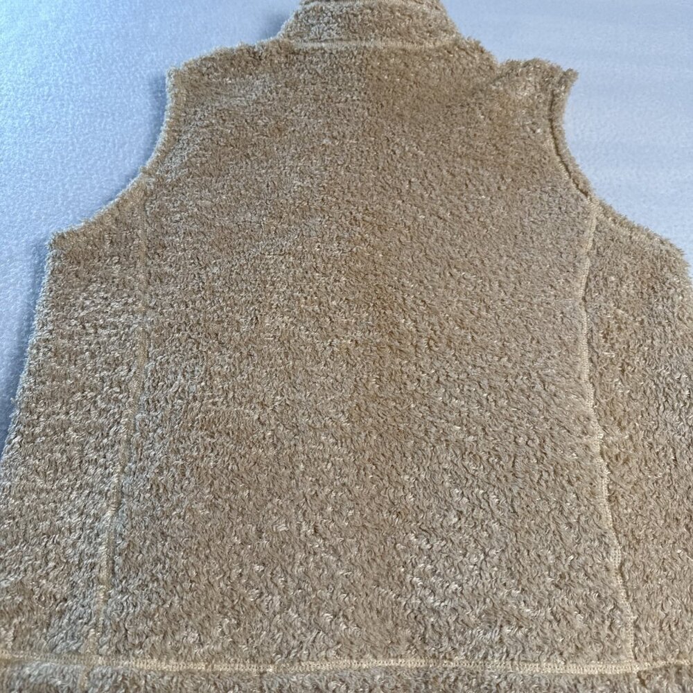 Cabelas Polartec Fleece Vest Womens Medium Tan Beige Full Zip High Pile L19VT110 - Picture 8 of 9